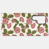 Vintage Pink Botanical Rose- Romantic Pressed Samsung Galaxyケース (裏面横)