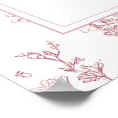 Vintage Pink Bow Baby Shower Welcome Sign ポスター (角)