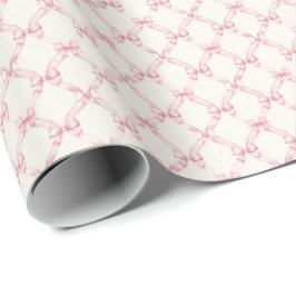 Vintage Pink Bow Coquette Wrapping Paper ラッピングペーパー