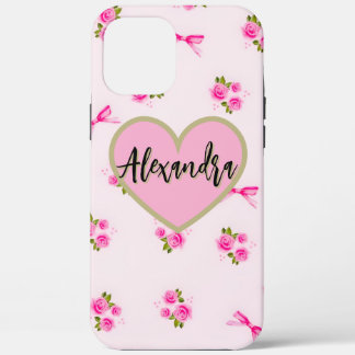 Vintage Pink Bows and Red Cherries Aesthetic Water iPhone 12 Pro Max ケース