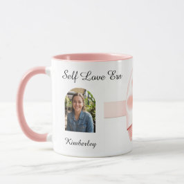 Vintage Pink Coquette Bow Heart Personalized マグカップ