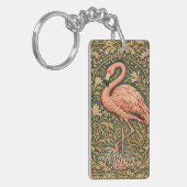 Vintage Pink Flamingo art nouveau design キーホルダー (正面左)
