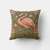 Vintage Pink Flamingo art nouveau design クッション (裏面)