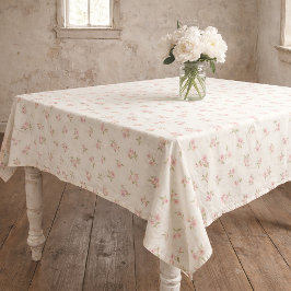 Vintage Pink Floral Cotton Tablecloth  テーブルクロス