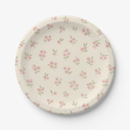 Vintage Pink Floral Paper Plates ペーパープレート