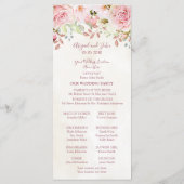 Vintage Pink Floral Spring Wedding Program プログラム (裏面)