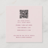 Vintage Pink Floral Wildflowers Coquette Bow スクエア名刺 (裏面)