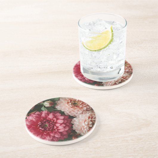 Vintage Pink Flowers コースター (側面)