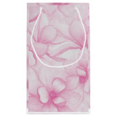 Vintage pink flowers print スモールペーパーバッグ (裏面)