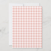 Vintage Pink Gingham Bunny Girl Baby Shower 招待状 (裏面)
