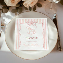 Vintage Pink Girl Rocking Horse Baby Shower