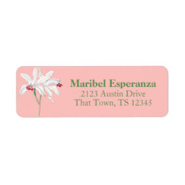 Vintage Pink Mariposa Return Address Label ラベル