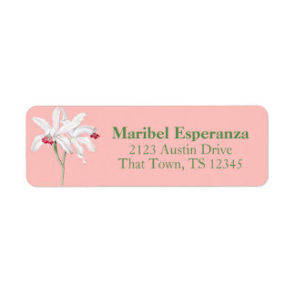Vintage Pink Mariposa Return Address Label ラベル