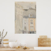 Vintage Pink Pastel Cityscape Art ポスター (キッチン)