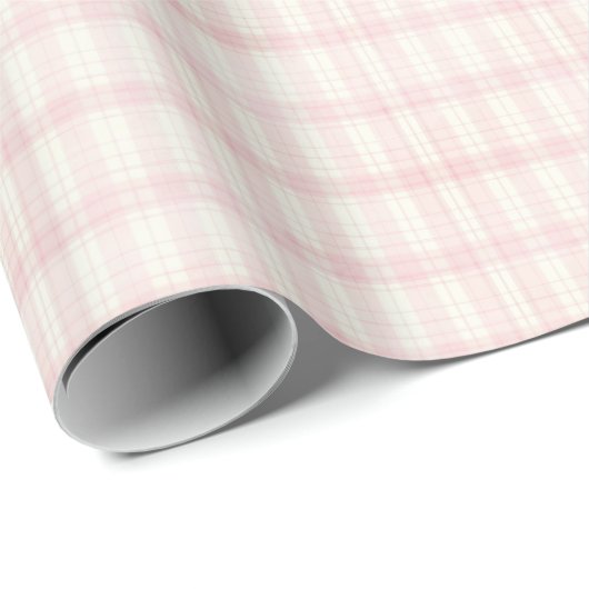 Vintage Pink Plaid Gingham Coquette Wrapping Paper ラッピングペーパー (ロールコーナー)