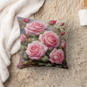 Vintage Pink Roses クッション (ブランケット)