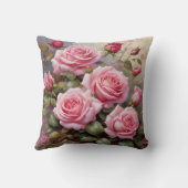 Vintage Pink Roses クッション (裏面)