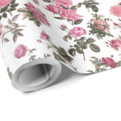 Vintage Pink Roses ラッピングペーパー (ロールコーナー)