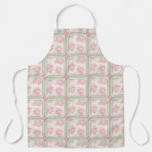 Vintage Pink Roses Patchwork エプロン (正面)