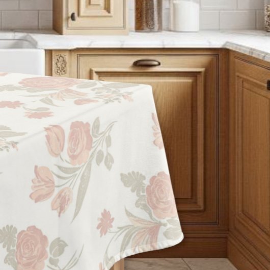 Vintage pink tablecloth, floral tablecloth テーブルクロス