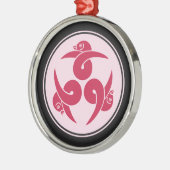 Vintage Pink Three Geese Japan Mon Art メタルオーナメント (左)