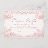 Vintage Pink Toile Lamb Diapper Raffle エンクロージャーカード (正面)