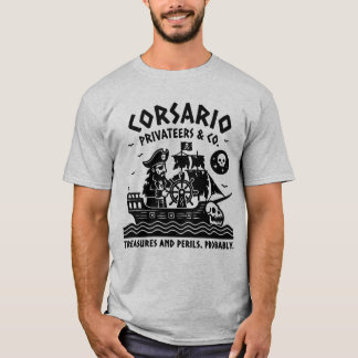 Vintage Pirate Linocut Shirt - Corsario Privateers Tシャツ