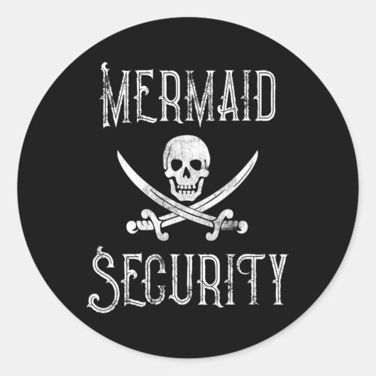 Vintage Pirate Mermaid Security Merman Protectors  ラウンドシール (正面)