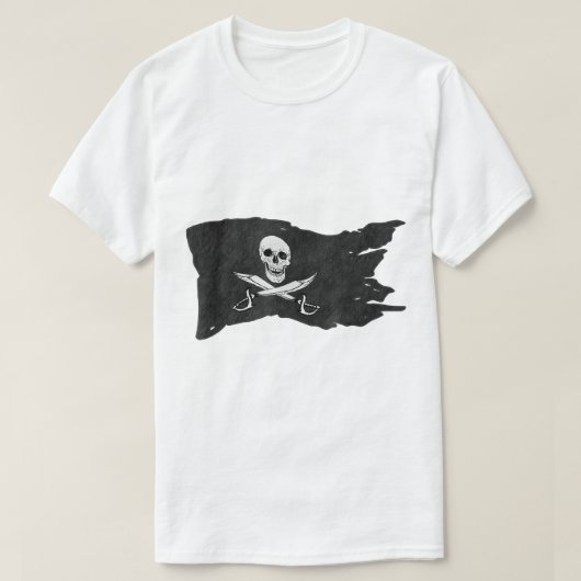 Vintage Pirate Skull Flag Design Tシャツ (デザイン正面)