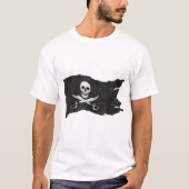 Vintage Pirate Skull Flag Design Tシャツ (正面)