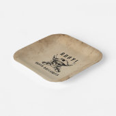 Vintage Pirate Skull Halloween ペーパープレート (傾斜あり)