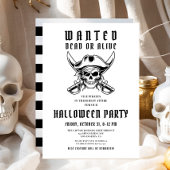Vintage Pirate Skull Halloween Party  招待状