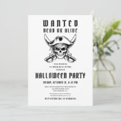 Vintage Pirate Skull Halloween Party  招待状 (スタンド正面)