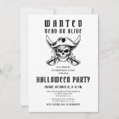 Vintage Pirate Skull Halloween Party  招待状 (正面)