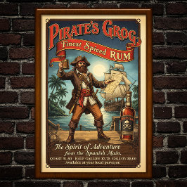Vintage Pirate Spiced Rum Advertising Poster ポスター