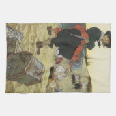 Vintage Pirates, William Kidd Burying Treasure キッチンタオル (横)