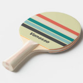 Vintage Pistachio Across Striping with Name 卓球ラケット (正面アングル)