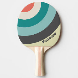 Vintage Pistachio Circle Stripe with Name 卓球ラケット