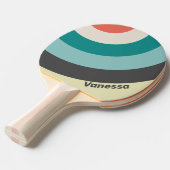 Vintage Pistachio Circle Stripe with Name 卓球ラケット (正面アングル)