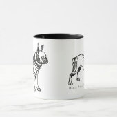 Vintage Pitbull Art Personalized Mug マグカップ (中央)