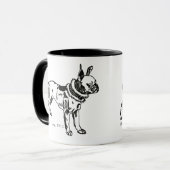 Vintage Pitbull Art Personalized Mug マグカップ (正面左)