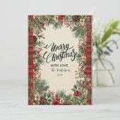 Vintage Plaid Christmas シーズンカード (スタンド正面)