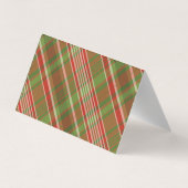 Vintage Plaid Merry Christmas Treat Bag Topper 名刺 (裏面)