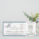 Vintage Plane Birthday Boarding Pass Ticket 招待状 (スタンド正面)