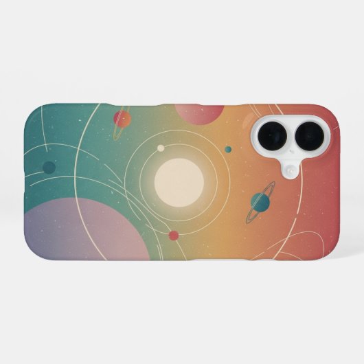 Vintage Planetary Orbits iPhone 16ケース (裏面横)