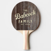 Vintage Planks Retro Family Name & Year 卓球ラケット (裏面)