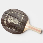 Vintage Planks Tropical Pineapple Wedding 卓球ラケット (横)
