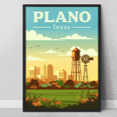 Vintage Plano Texas ポスター