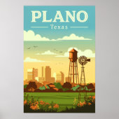 Vintage Plano Texas ポスター (正面)