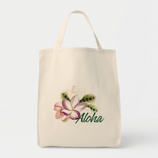 Vintage Plumeria Aloha   トートバッグ (正面)